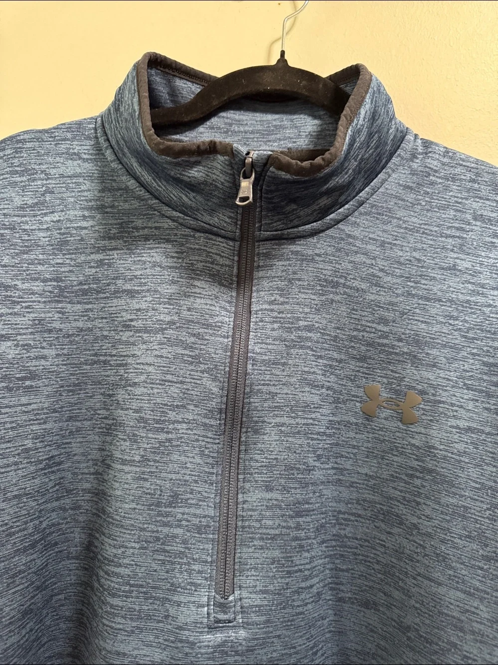 Under Armour Men's Heathered Blue Quarter-Zip Performance Pullover